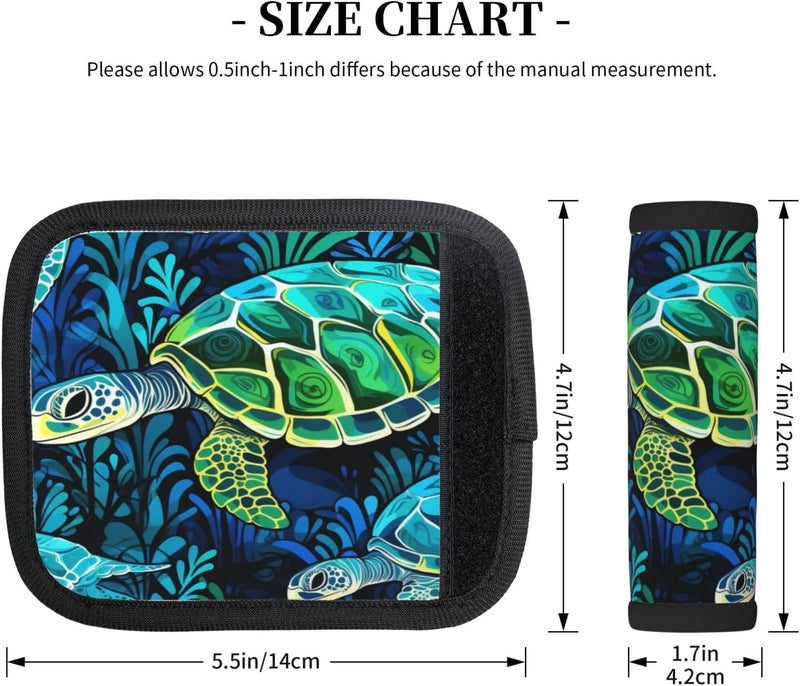 YPPAHHHH Luggage Handle Wraps Sea Turtles Ocean Tortoise Luggage Identifiers Soft Neoprene Luggage Handle Wraps For Suitcase Trolley Handle Grip Cover 2 Pack Luggage Tags - Image 5